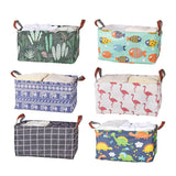 2pcs Foldable Cotton Linen Storage Baskets Home Organizer Box Office Supplies - Little Elephant