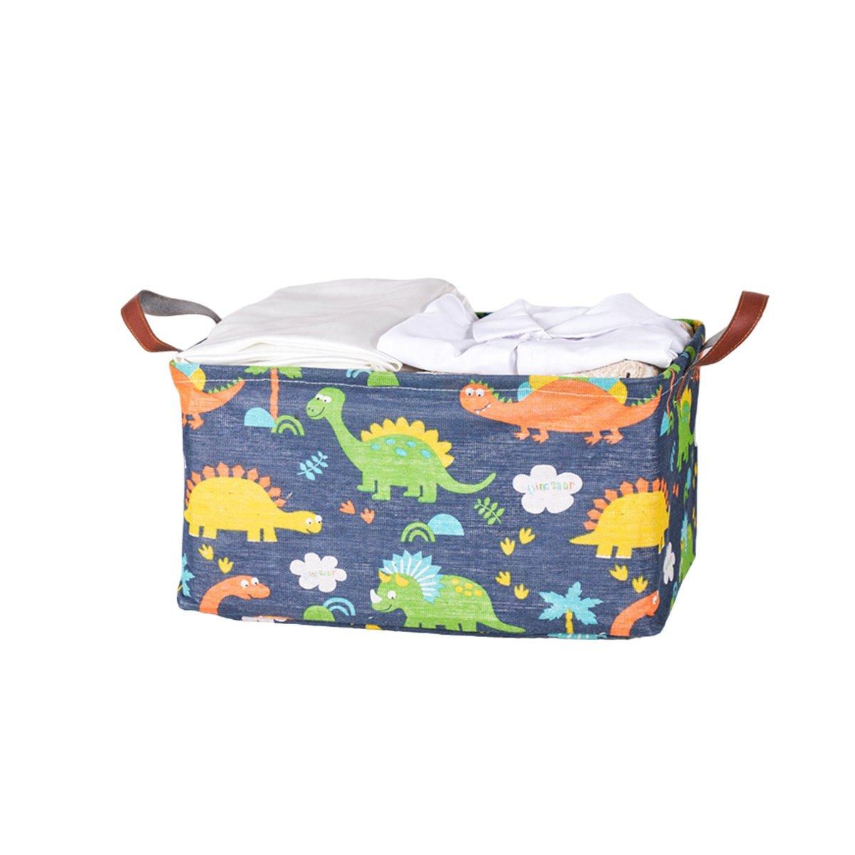 Toy Boxes: 2pcs Foldable Cotton Linen Storage Baskets Home Organizer Box Office Supplies - Waterweed