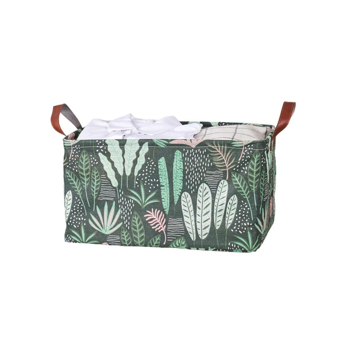 Toy Boxes: 2pcs Foldable Cotton Linen Storage Baskets Home Organizer Box Office Supplies - Waterweed