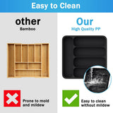 Storage Boxes: Expandable Cutlery Drawer Organizer Adjustable 6 Slot Kitchen Utensil Tray - Black