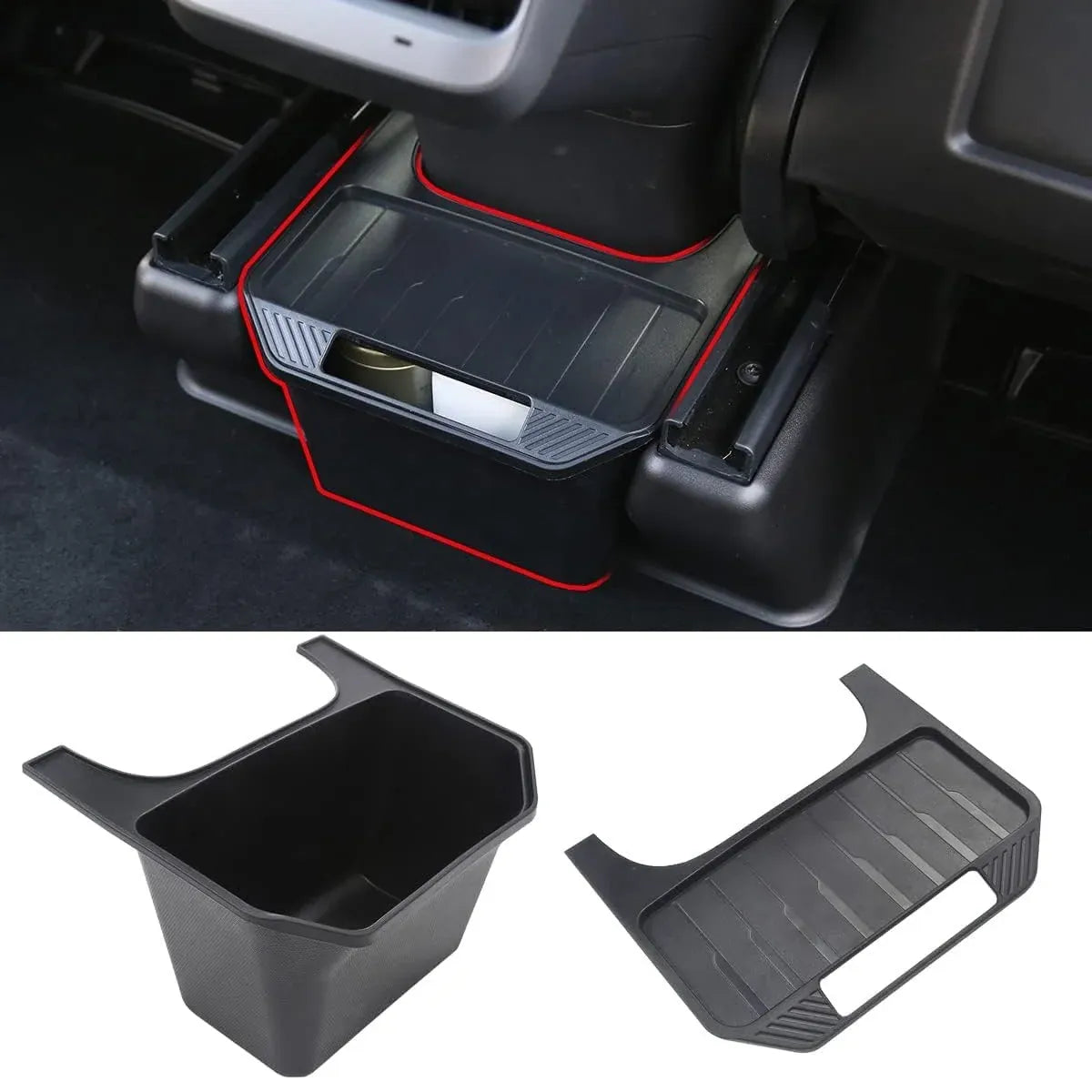 For Tesla Model Y Rear Center Organizer Backseat Storage Box Bin Accessories