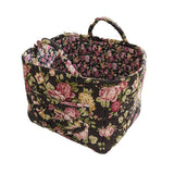 Clothing & Wardrobe Storage: Portable Fabric Storage Basket Korean Pastoral Style Organizer for Home Sundries - Floral5