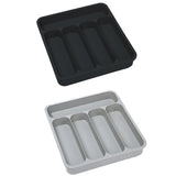 Storage Boxes: Expandable Cutlery Drawer Organizer Adjustable 6 Slot Kitchen Utensil Tray - Grey