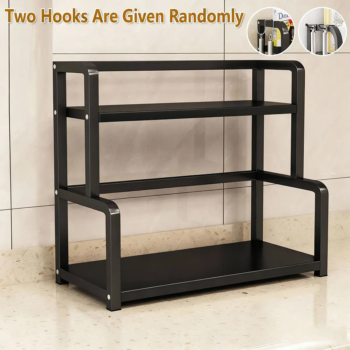 2 Tier Kitchen Spice Rack Storage Organizer Seasoning Stand Shelf Countertop