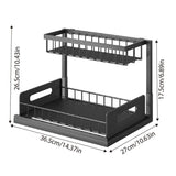 Toy Boxes: Removable Kitchen Cabinet Sink Storage Rack with Drawable Basket Organizer Shelf