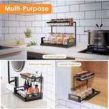 Toy Boxes: Removable Kitchen Cabinet Sink Storage Rack with Drawable Basket Organizer Shelf