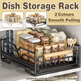 Kitchen & Dining Trolleys: Pull Out Kitchen Storage Rack Basket Drawer Dish Organizer Slide Cabinet Shelf - White