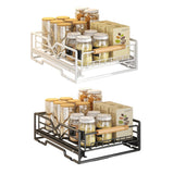 Kitchen & Dining Trolleys: Pull Out Kitchen Storage Rack Basket Drawer Dish Organizer Slide Cabinet Shelf - White