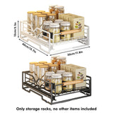 Kitchen & Dining Trolleys: Pull Out Kitchen Storage Rack Basket Drawer Dish Organizer Slide Cabinet Shelf - White
