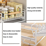 Kitchen & Dining Trolleys: Pull Out Kitchen Storage Rack Basket Drawer Dish Organizer Slide Cabinet Shelf - White
