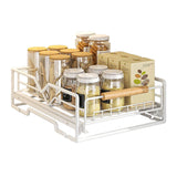 Kitchen & Dining Trolleys: Pull Out Kitchen Storage Rack Basket Drawer Dish Organizer Slide Cabinet Shelf - White