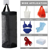 Clothing & Wardrobe Storage: Hanging Mesh Bag Organizer Dispenser for Plastic or Trash Bags Storage Holder - Grey