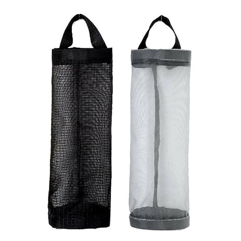 Clothing & Wardrobe Storage: Hanging Mesh Bag Organizer Dispenser for Plastic or Trash Bags Storage Holder - Grey