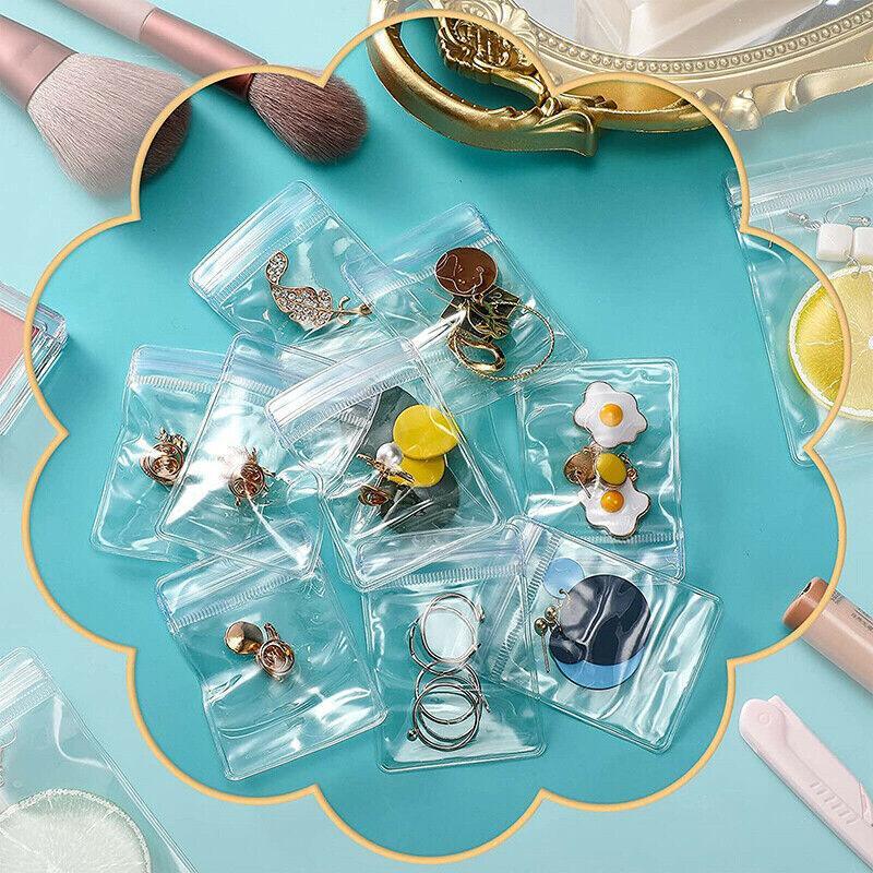 Jewellery Making Kits: 30X Transparent Jewelry Storage Book Small Plastic Gifts Reclosable Jewelry Bags