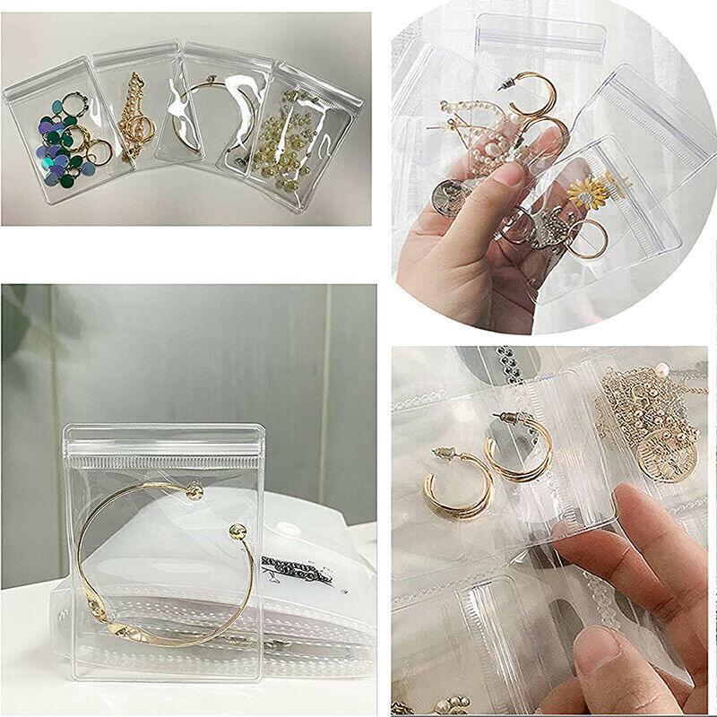 Jewellery Making Kits: 30X Transparent Jewelry Storage Book Small Plastic Gifts Reclosable Jewelry Bags