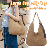 Men's Accessories: Large Capacity Fashion Woven Straw Shoulder Bag Simple Design for Everyday Use