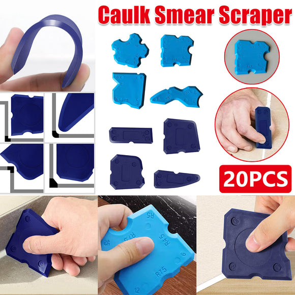20pcs Caulk Smear Scraper Set Kitchen Bathroom Sink Sealant Joint Finishing Tool - Sky Blue