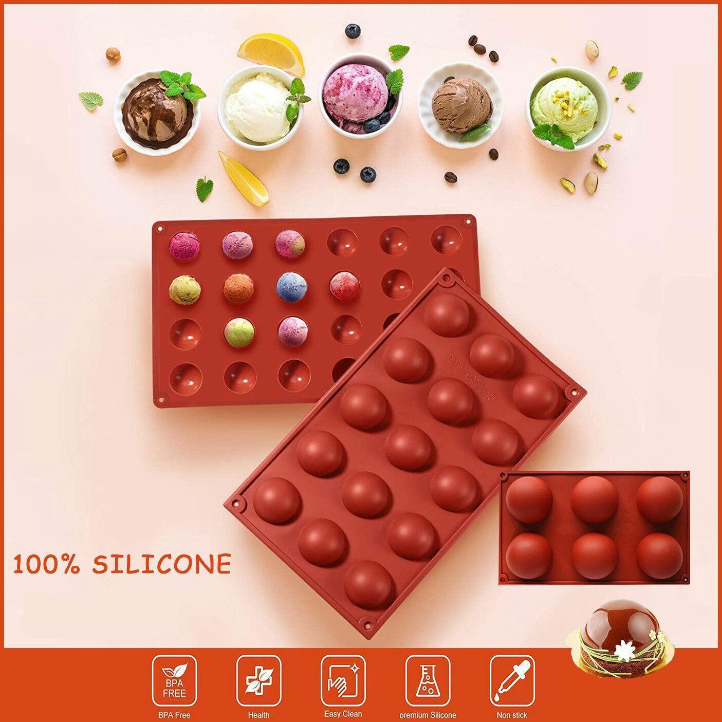 Bakeware & Accessories: Soap Mold Cake Mould Kitchen Accessories Kitchenware Silicone Gel Baking Tools - 24 semicircle