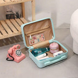 Suitcases: Portable 14 Inch Suitcase Mini Small Travel Storage Hand Gift Box - Blue