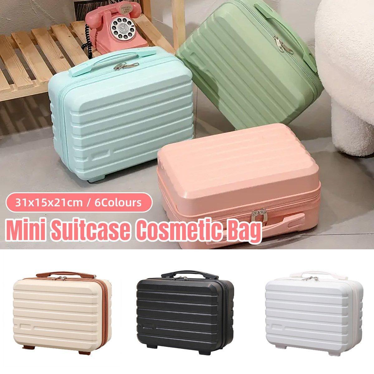Suitcases: Portable 14 Inch Suitcase Mini Small Travel Storage Hand Gift Box - Pink