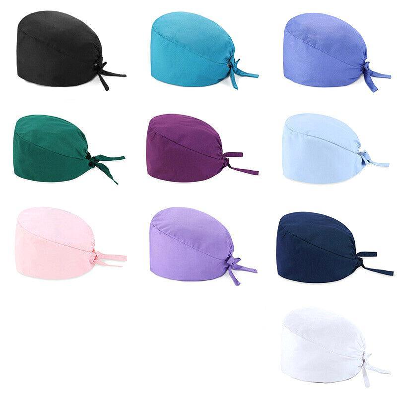 Protective Equipment: 100% Cotton Unisex Surgical Scrub Cap for Doctors & Nurses - Light Blue