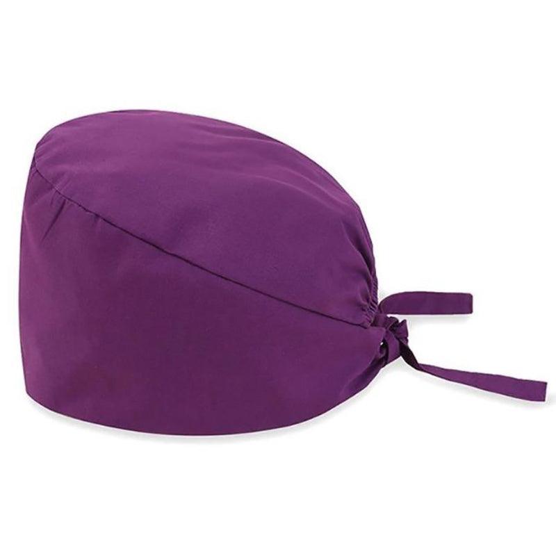 Protective Equipment: 100% Cotton Unisex Surgical Scrub Cap for Doctors & Nurses - Purple