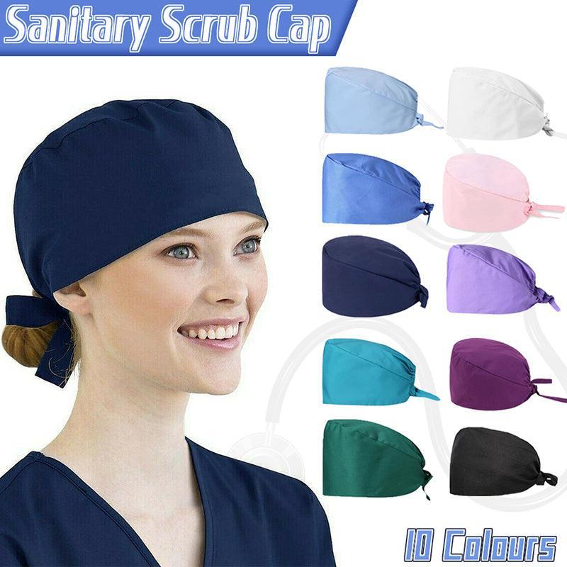 Protective Equipment: 100% Cotton Unisex Surgical Scrub Cap for Doctors & Nurses - White