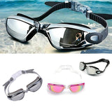 Swimming Pools: Unisex Swimming Goggles Waterproof Anti Fog Adjustable Swim Glasses for Men Women - Black