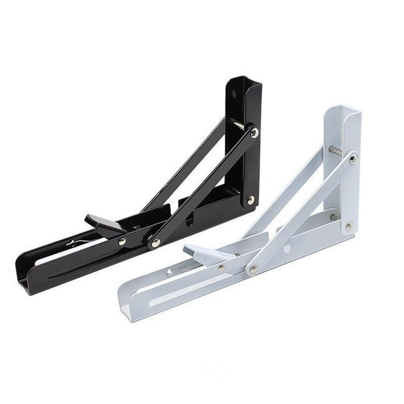 Hardware Hooks: Traderight Table Bracket Folding Stainless Steel 150KG Wall Shelf Bench 2PCS - Black 20in