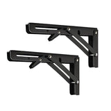 Hardware Hooks: Traderight Table Bracket Folding Stainless Steel 150KG Wall Shelf Bench 2PCS - Black 20in