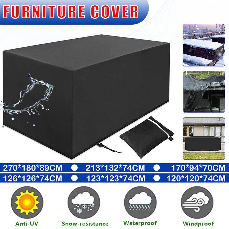 Outdoor Lights: Waterproof Outdoor Furniture Cover Garden Patio Rain Uv Table Protector Chair - 120*120*74