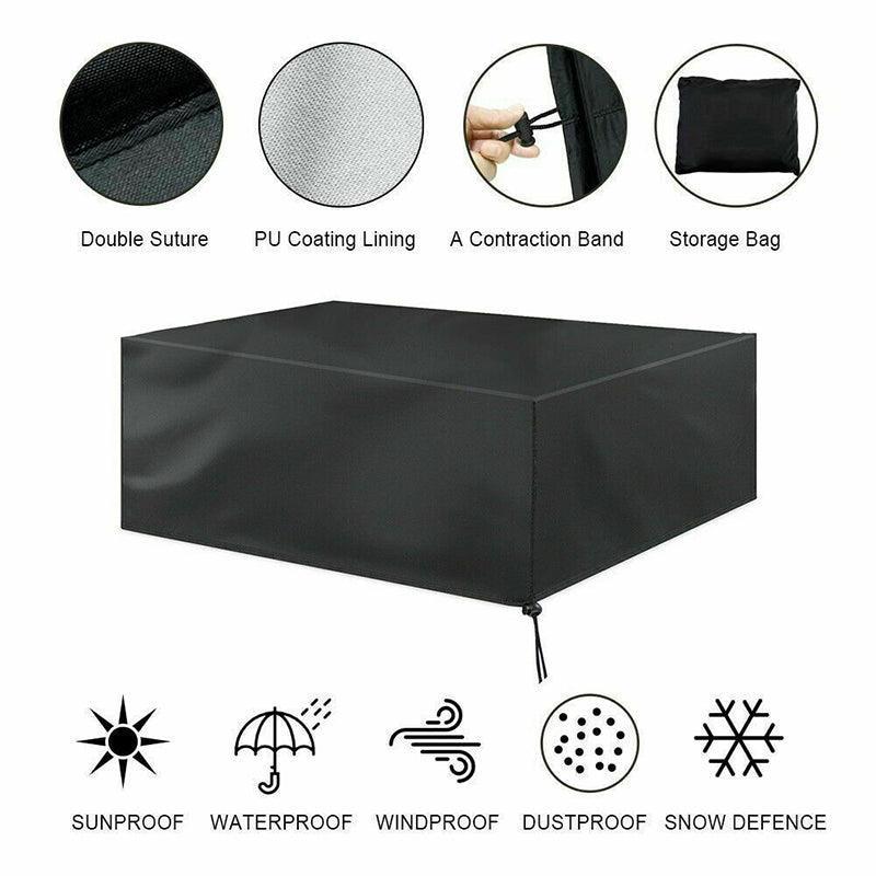 Outdoor Lights: Waterproof Outdoor Furniture Cover Garden Patio Rain Uv Table Protector Chair - 120*120*74