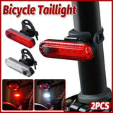 2PCS Bike Rear Tail Light USB Rechargeable Cycling Flashers Blinking