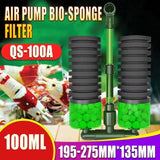 Aquarium Filters & Pumps: Double Head Aquarium Sponge Filter with Bio Media Box for Shrimp Breeding Tanks
