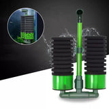 Aquarium Filters & Pumps: Double Head Aquarium Sponge Filter with Bio Media Box for Shrimp Breeding Tanks