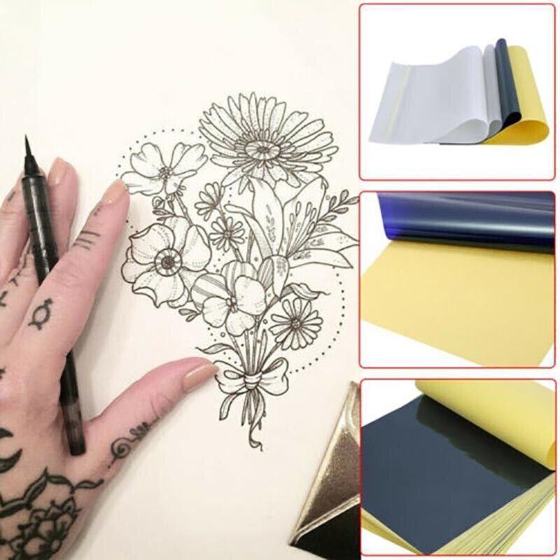 Tattoo Suppliers: 20Pcs Tattoo Stencil Paper Transfer Spirit Thermal Carbon Tracing Copier Kit Au