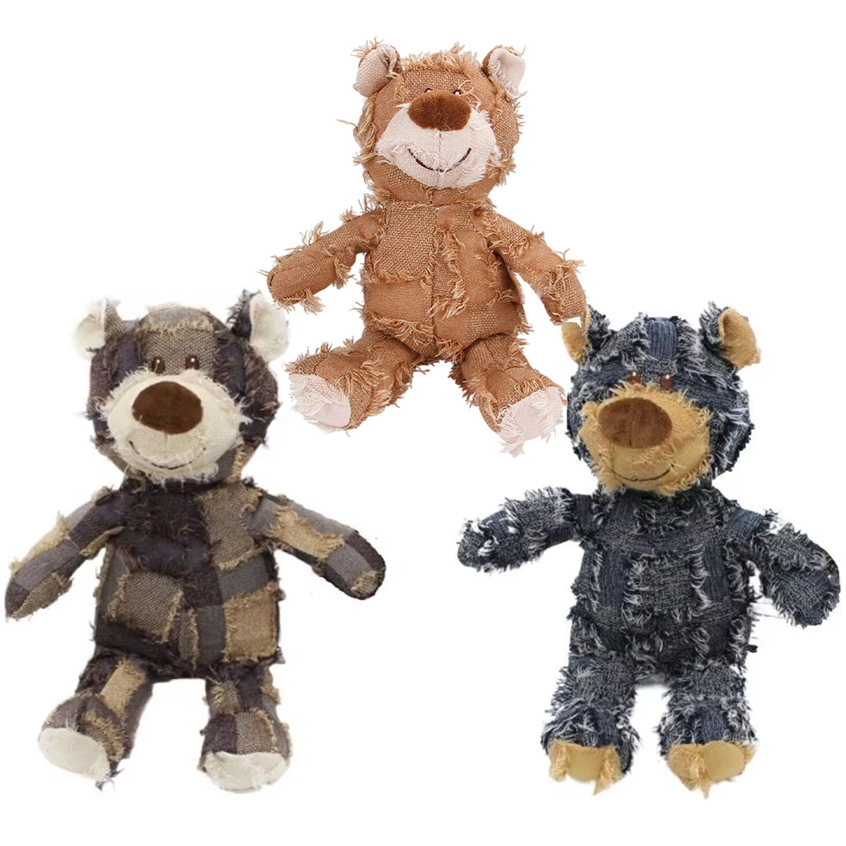 Dog Apparel: Puppy Squeaky Plush Toy Small Dog Chew Soft Bear Pet Companion - Brown-22cm