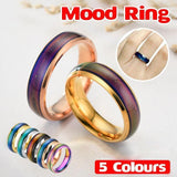 Men's Jewellery: Mood Colour Changing Temperature Ring for Emotional Expression US Size 12 - Silver