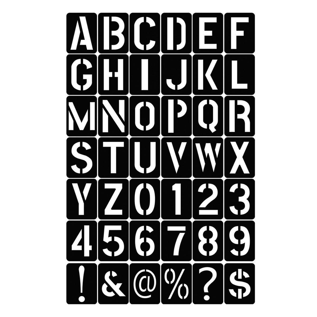 Arts & Crafts: DIY Black Plastic Numerical Letter Symbol Inkjet Template for Wall Furniture