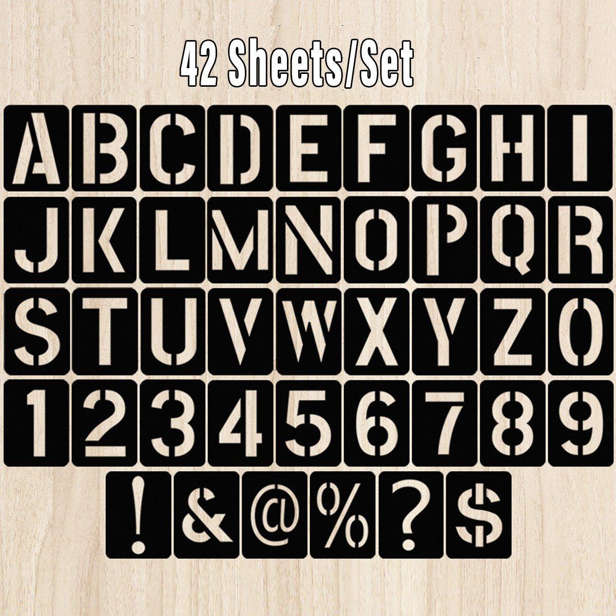 Arts & Crafts: DIY Black Plastic Numerical Letter Symbol Inkjet Template for Wall Furniture