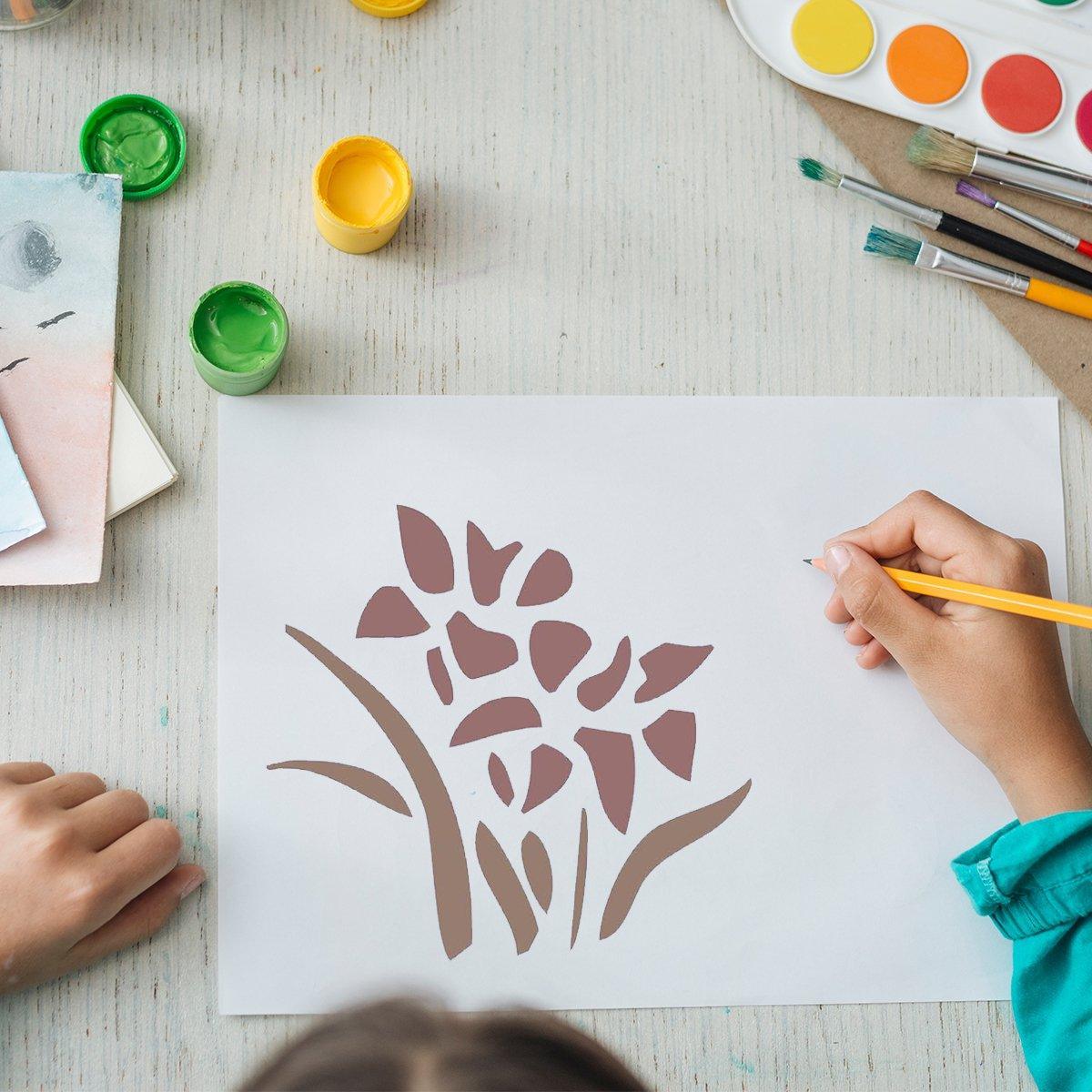 Hand Tools: 60X Flower Painting Stencils on Wood Canvas Reusable Stencil Art Template Fabric