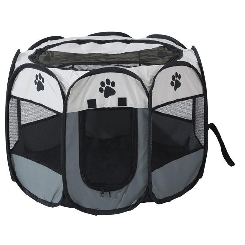 Pet Grooming Supplies: 8 Panel Pet Tent Playpen Dog Cat Play Pen Bags Kennel Portable Puppy Crate - L (91X91X58CM)