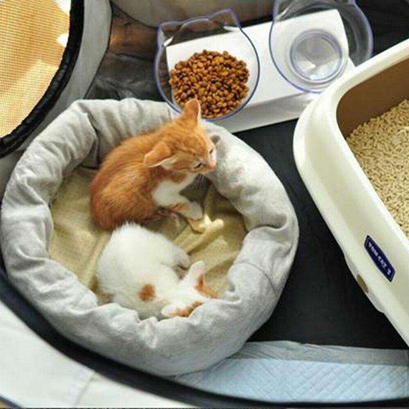 Pet Grooming Supplies: 8 Panel Pet Tent Playpen Dog Cat Play Pen Bags Kennel Portable Puppy Crate - L (91X91X58CM)