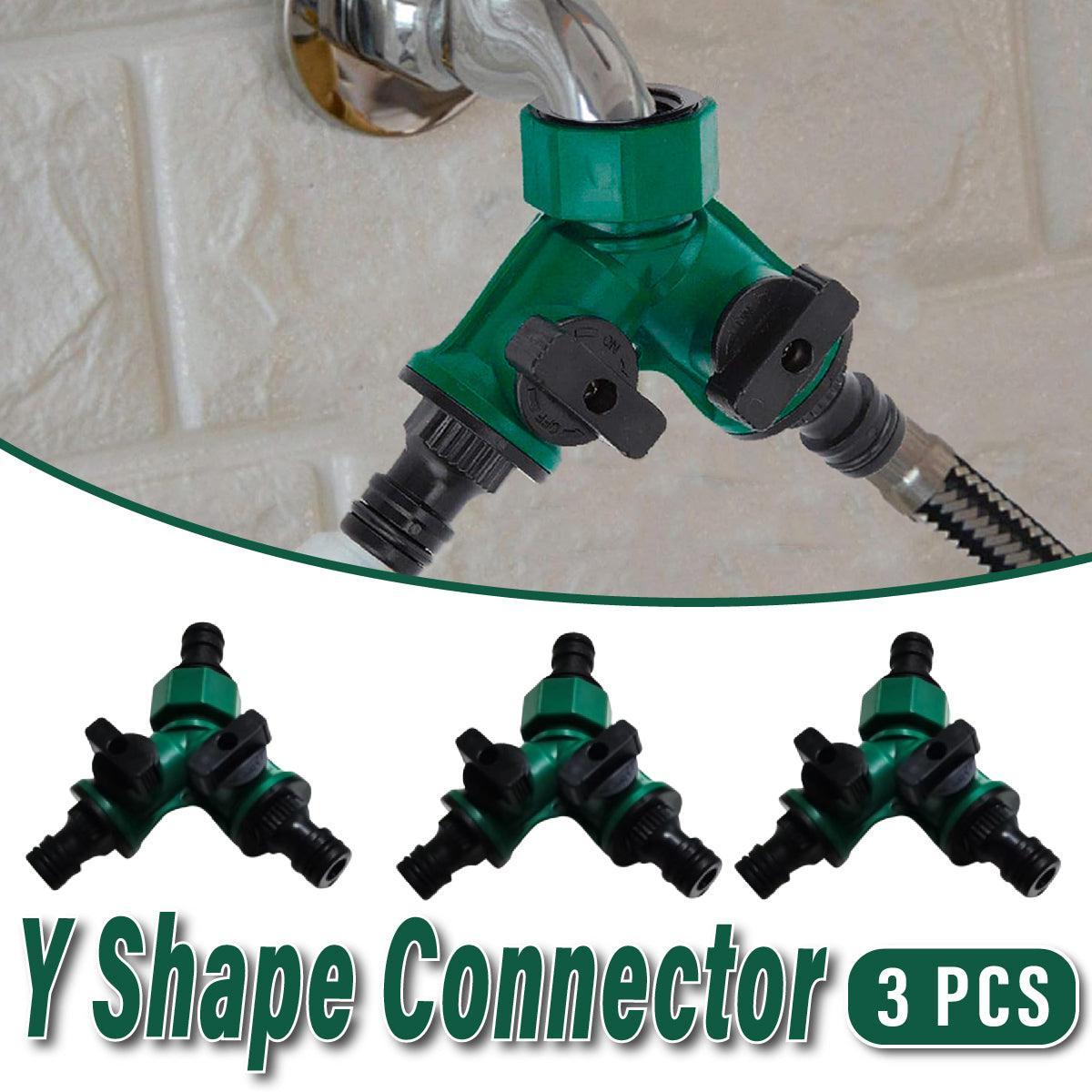 Gardening Tools: 3PCS Versatile 2 Way Garden Hose Splitter Y Shape Water Pipe Connector Diverter