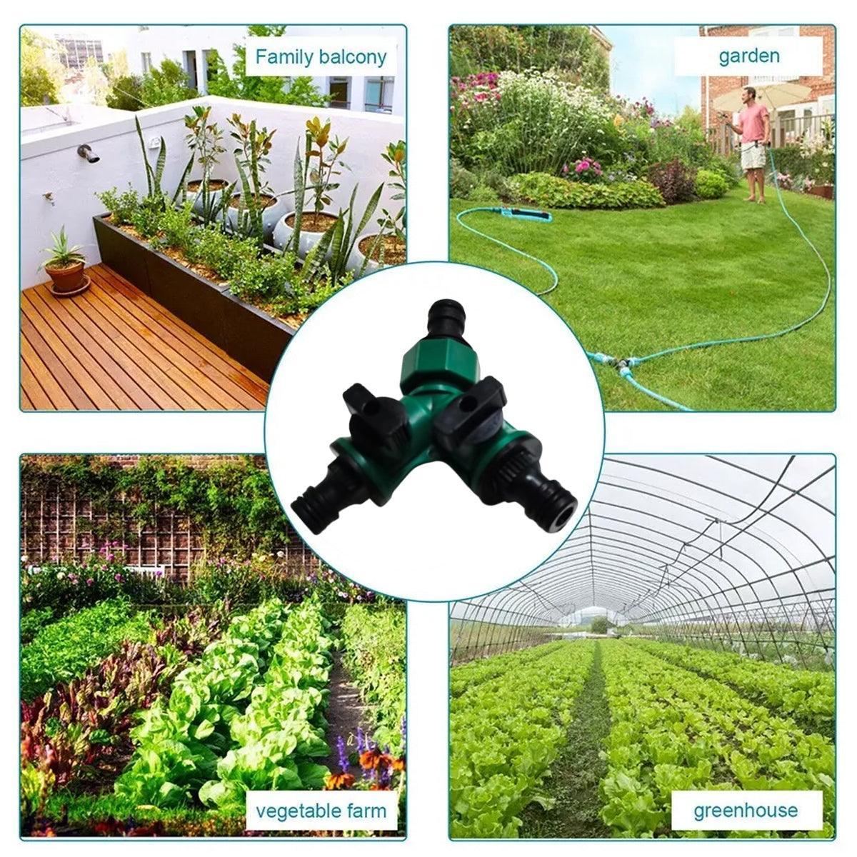 Gardening Tools: 3PCS Versatile 2 Way Garden Hose Splitter Y Shape Water Pipe Connector Diverter