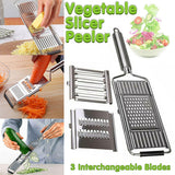 Kitchen Utensils: Multi-Purpose Vegetable Slicer Peeler Stainless Steel Grater Shredder Cutter