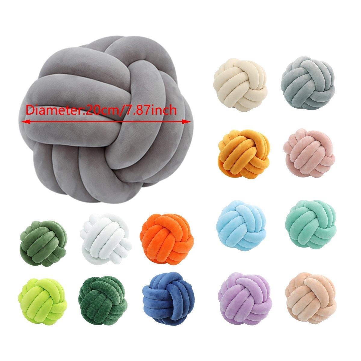 Cushions & Throws: Three-Strand Braided Round Pillow Sofa Cushion Decorative Pillow for Living Room - Pink