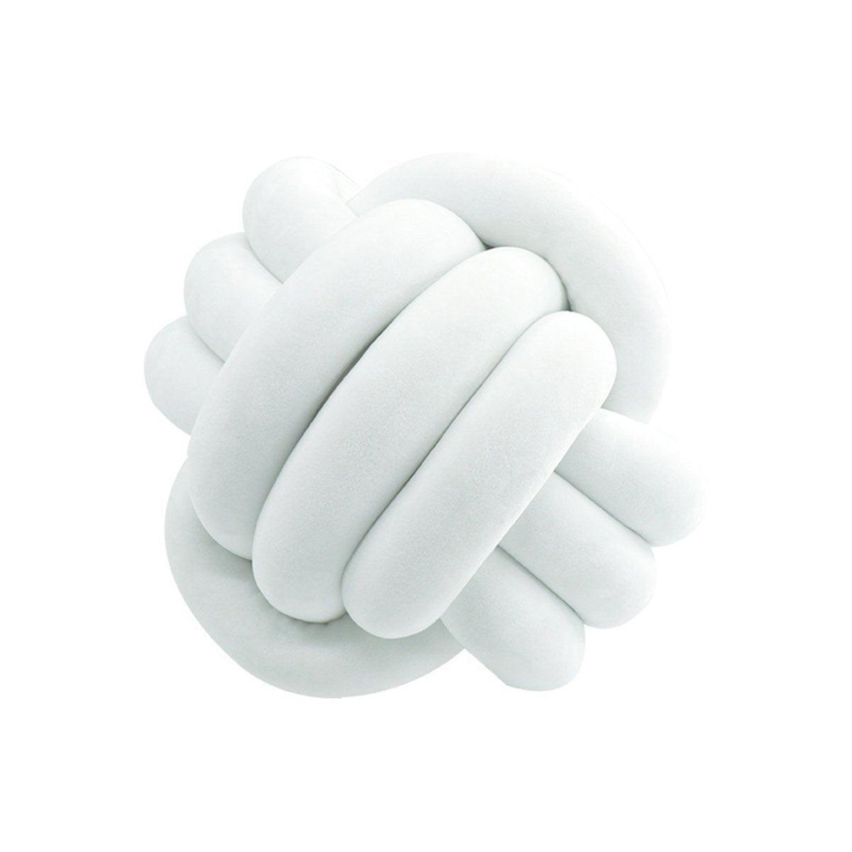 Cushions & Throws: Three-Strand Braided Round Pillow Sofa Cushion Decorative Pillow for Living Room - Cream White