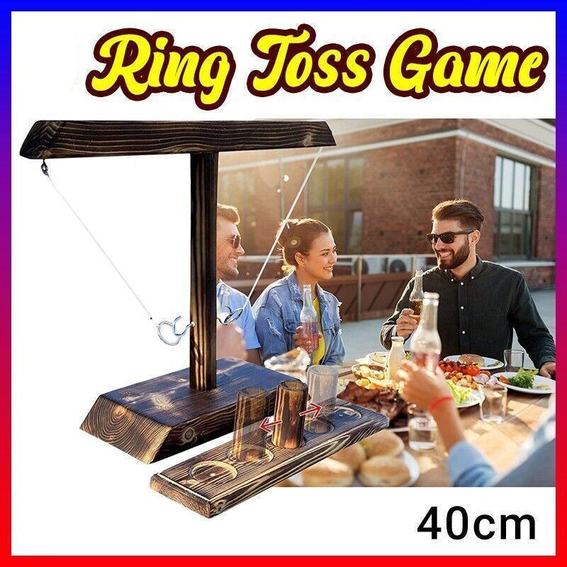 Activity Games: Wooden Hook And Ring Toss Game With Shot Ladder Table Toy Party Indoor/Outdoor