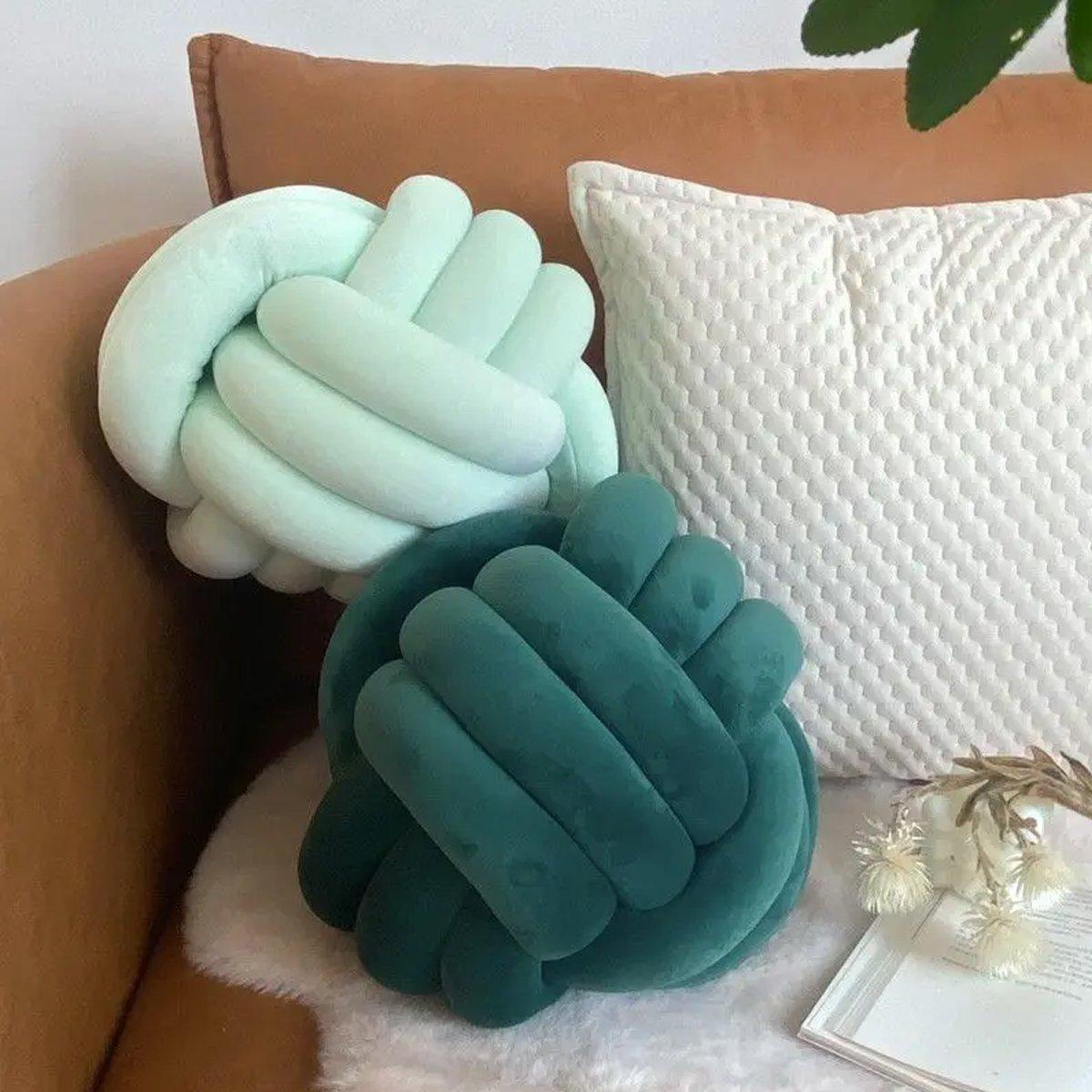 Cushions & Throws: Three-Strand Braided Round Pillow Sofa Cushion Decorative Pillow for Living Room - Light Khaki